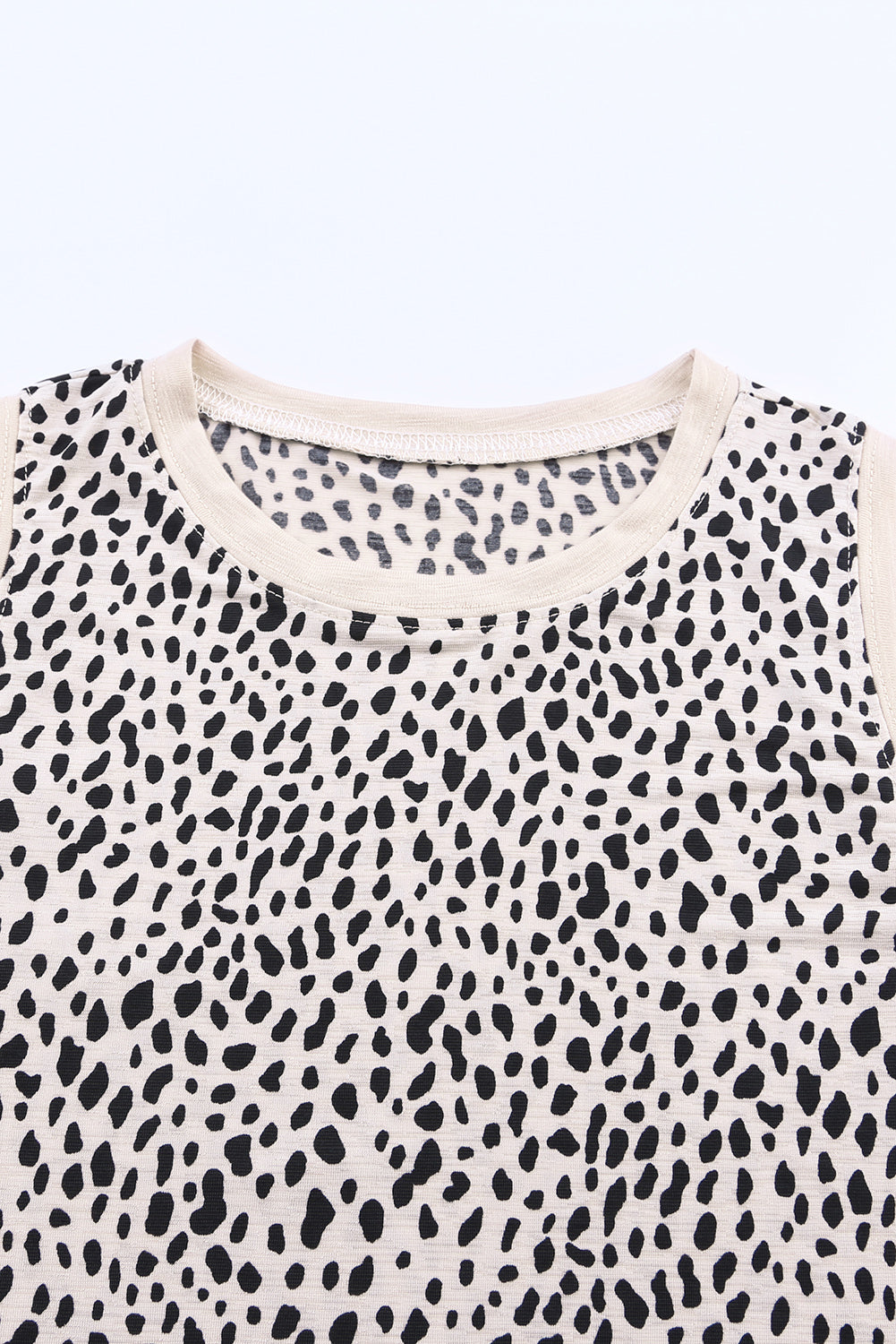 Leopard Print Round Neck Tank Top